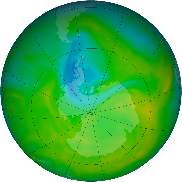 Antarctic ozone map for 24 November 2012